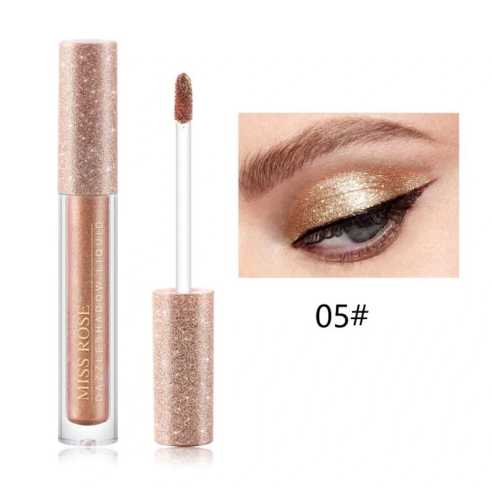 Miss Rose Dazzleshadow Metallic Liquid Glitter Eyeshadow 5 Twilight Flash Gold